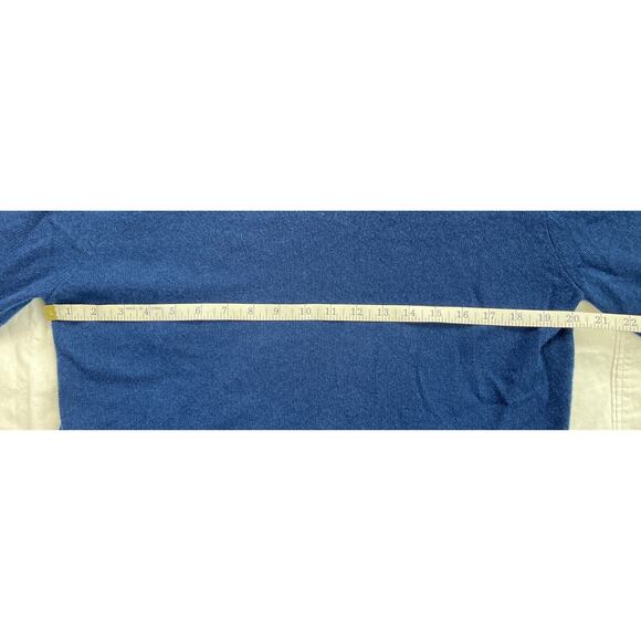 1-34 QI CASHMERE Men's Sweater V-Neck Blue 100% Cashmere Medium - Picture 9 of 11
